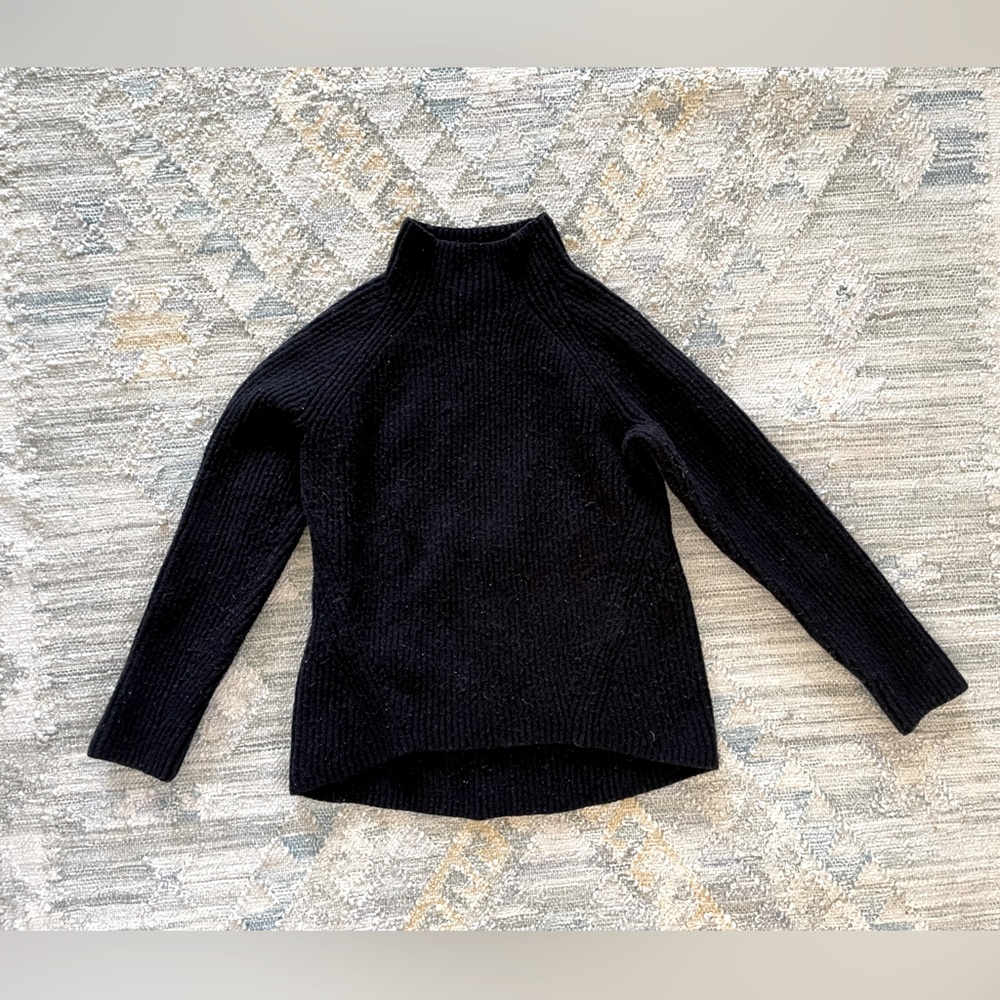 Madewell black sweater, high neck
